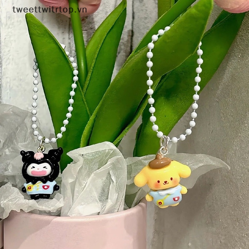 1 Móc Khóa Hình Mèo Kuromi Melody Cinnamoroll Pochacco KT Pom Pom Dễ Thương
