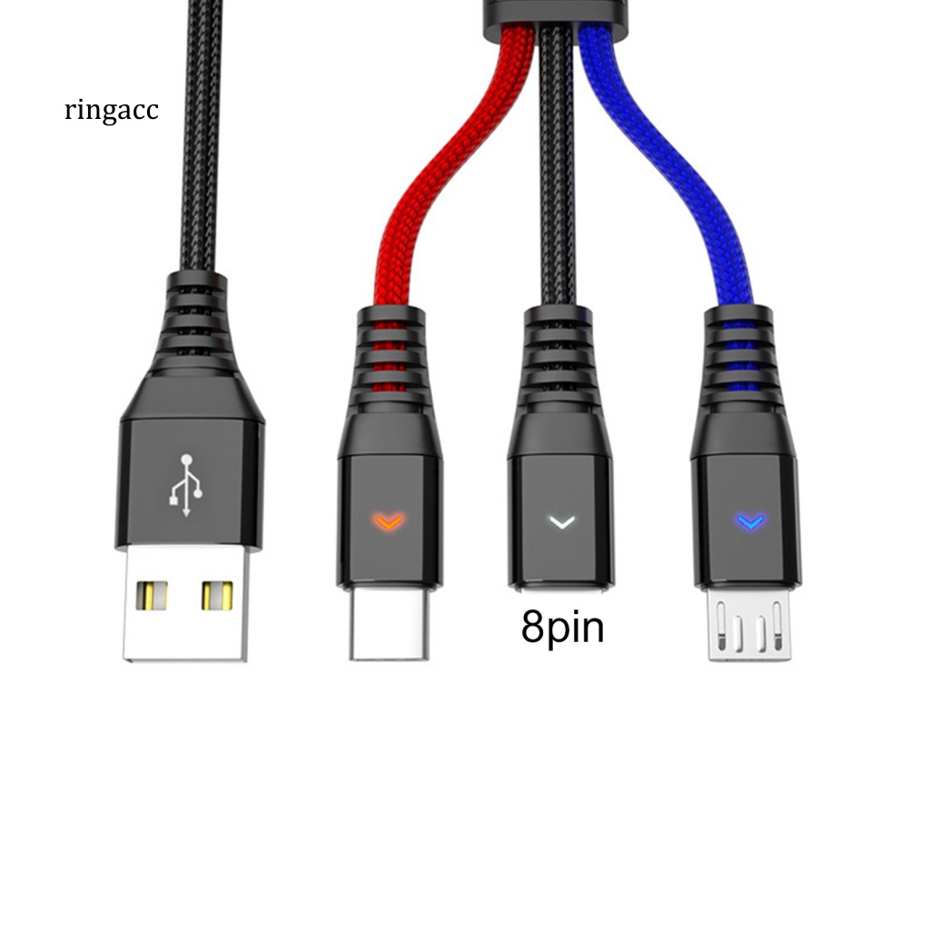 Dây Cáp Sạc USB Type-C 8-pin Màu Trơn Cho Xe Hơi