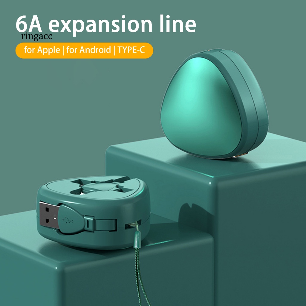 Cáp Sạc / Truyền Dữ Liệu RGA 3 Trong 1 120W 6A Có Thể Thu Gọn Tiện Dụng Cho Điện Thoại / Văn Phòng