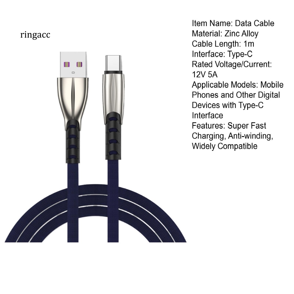 Dây Cáp Sạc RGA Type-C Chống Đứt Gãy Cho Điện Thoại Thông Minh