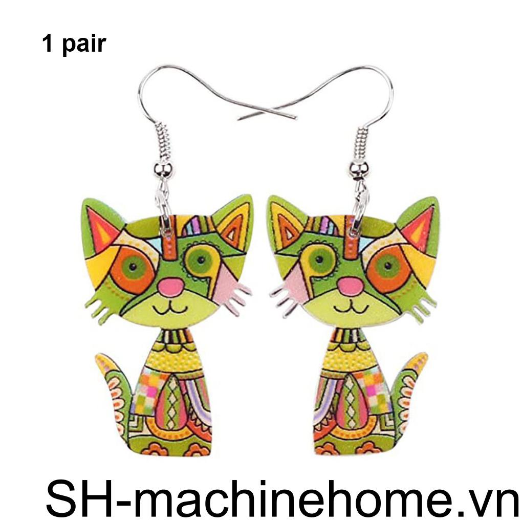 Bông Tai Hình Mèo Nhiều Màu Sắc Dễ Phối Đồ Thời Trang Mùa Hè Xinh Xắn Cho Nữ