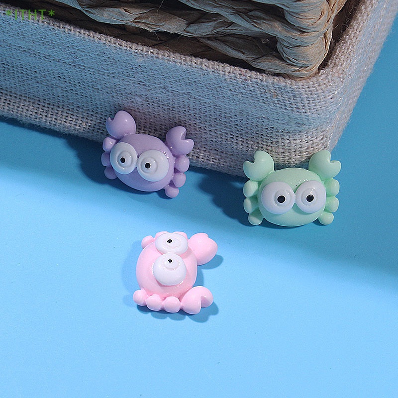 Bộ 10 Phụ Kiện Trang Trí Hình Cua / Động Vật Mini Đáng Yêu Mới