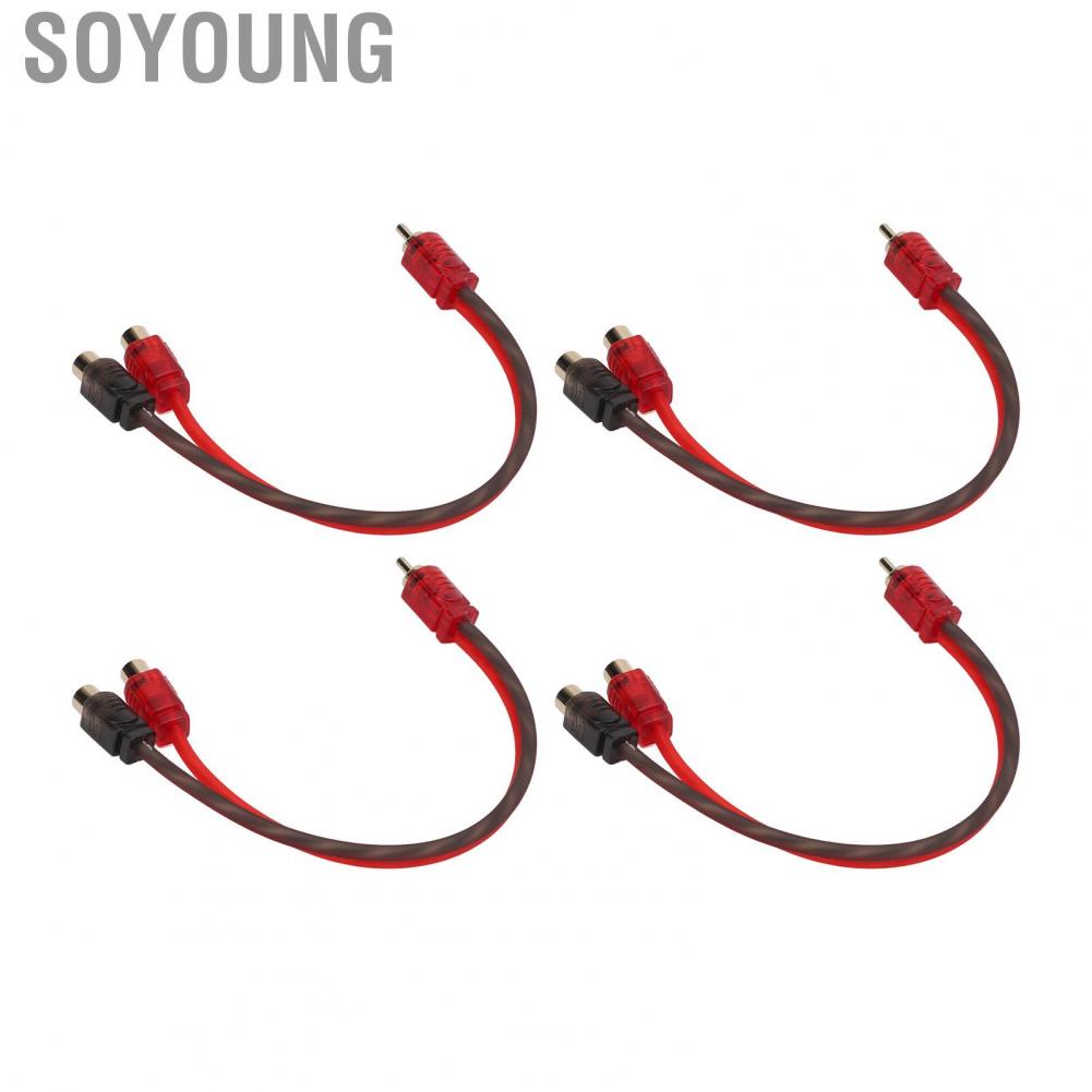 Soyoung RCA Y Splitter Cable  Audio Cord 3.5mm 1 Male To 2 Female 4 Packs Excellent  Quality for Car Speaker System