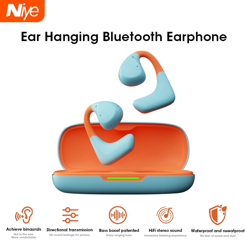 Tai Nghe Bluetooth Thể Thao Niye 2023 Mới Gắn Tai Cảm Ứng Không Dây Giảm Tiếng Ồn