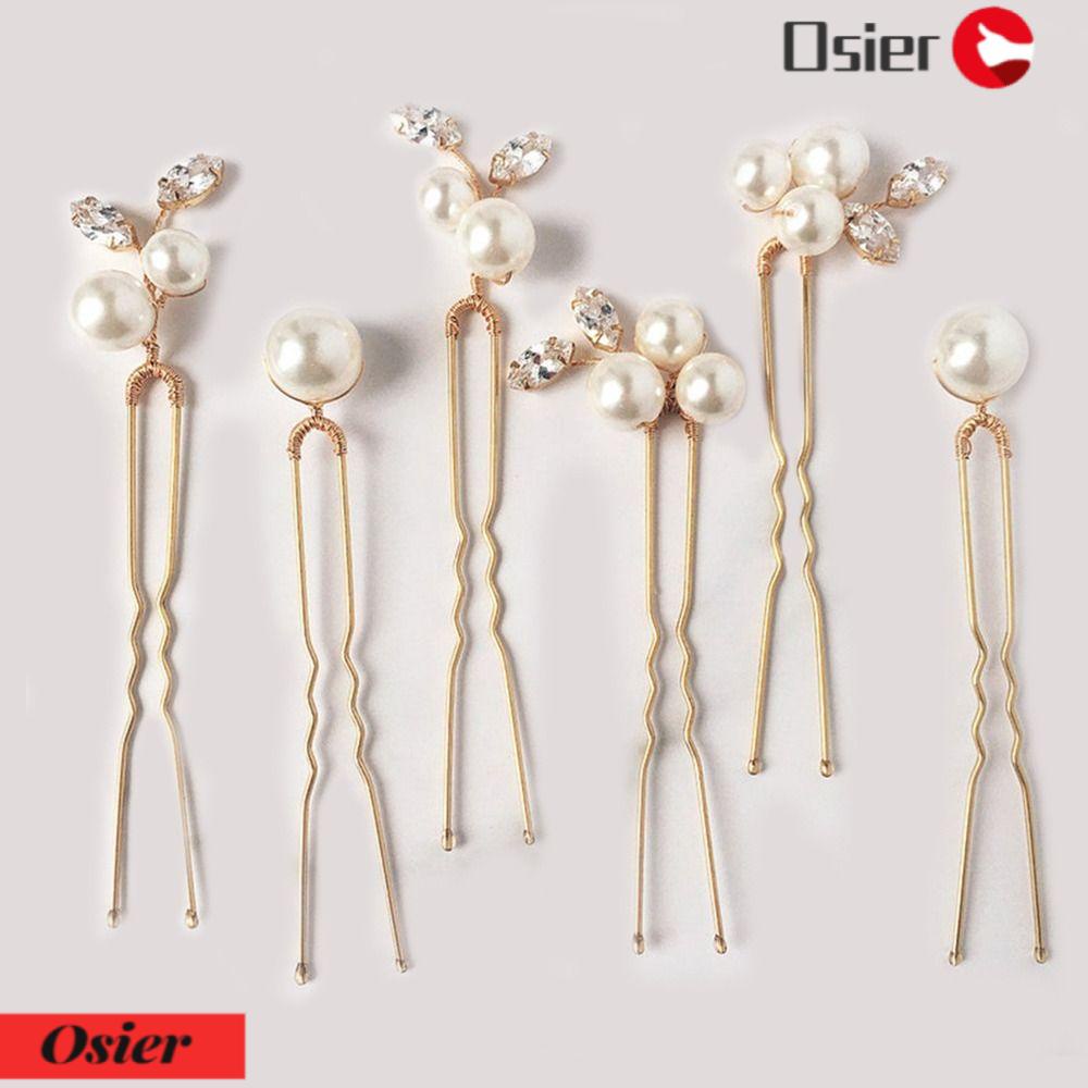 OSIER1 Set 6 Trâm Cài Tóc Cô Dâu Đính Đá Sang Trọng
