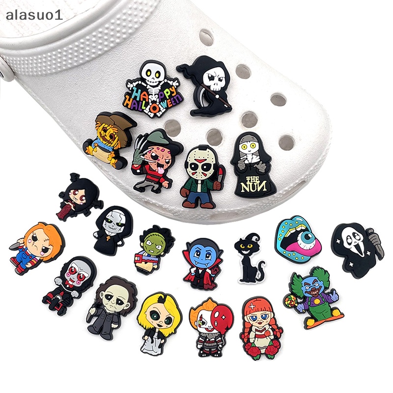 [Alasuo] Set 5 Khóa Dây Giày PVC Phong Cách Phim Kinh Dị Trang Trí Halloween [VN]