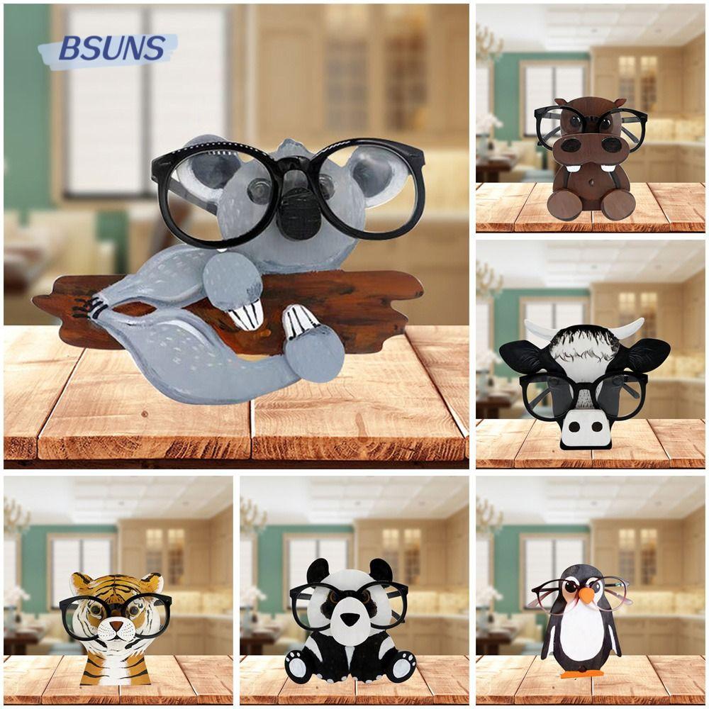 BSUNS Giá Đỡ Trưng Bày Mắt Kính Hình Động Vật Bằng Gỗ Sáng Tạo