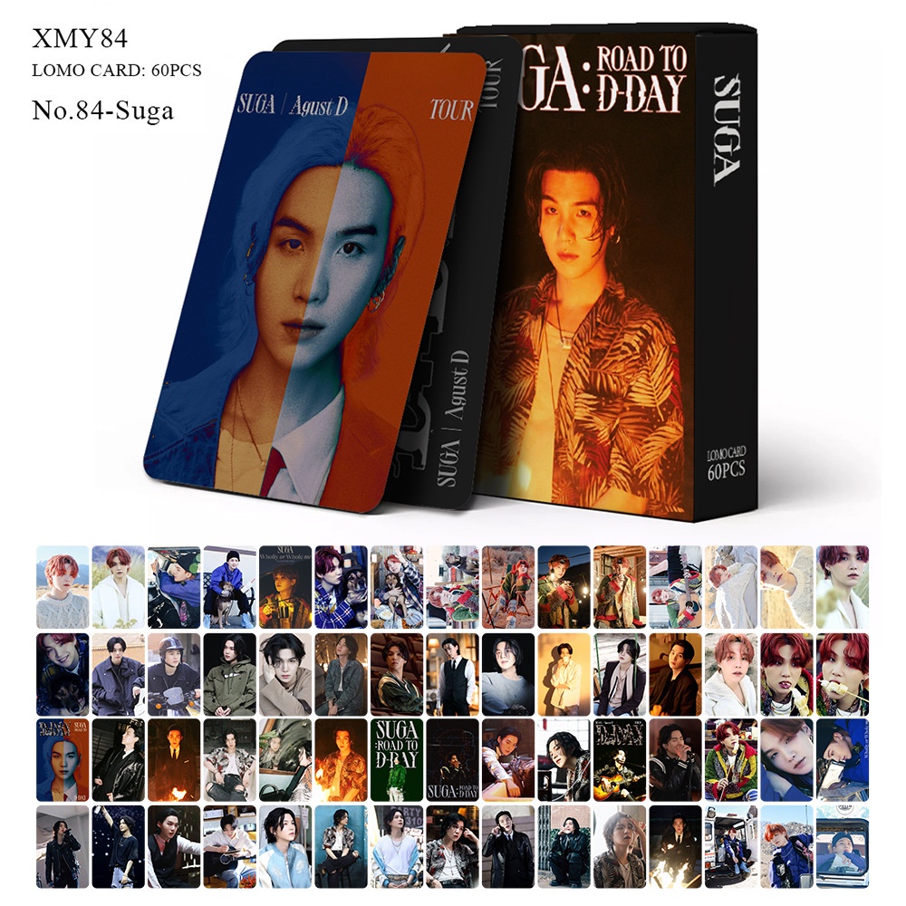 Hộp 60 Ảnh BTS SUGA  Album Road To D-Day Photocard Lomo Card Postcard