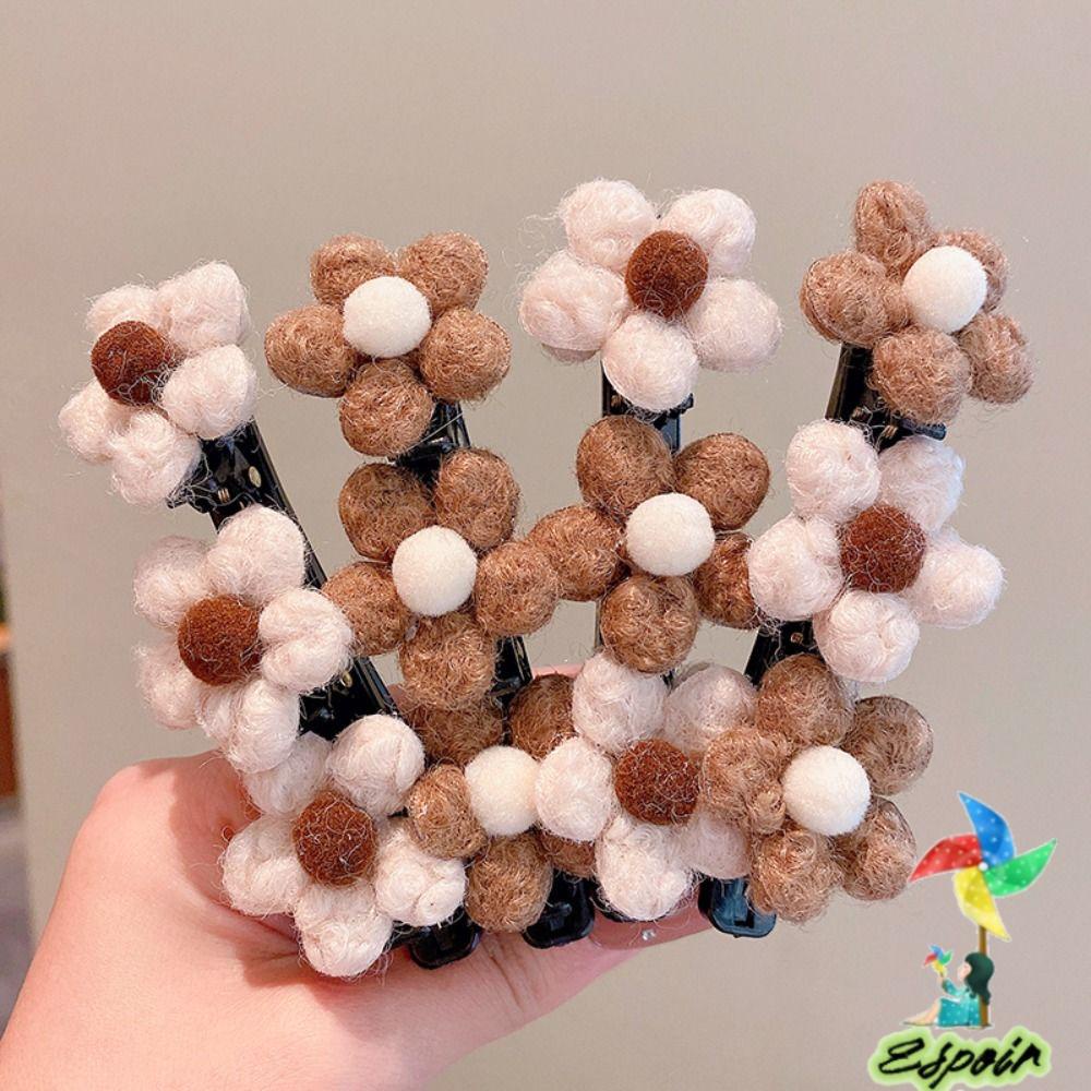 ESPO Set 2 / 7 Kẹp Tóc Bện Dây Đính Hoa Vải Satin Xinh Xắn