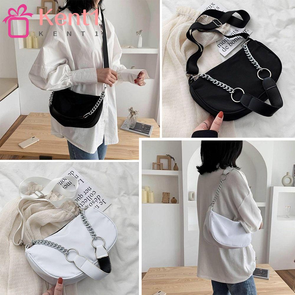 KENT1 Túi Đeo Chéo Dây Xích Chất Liệu Nylon Thời Trang Cho Nữ