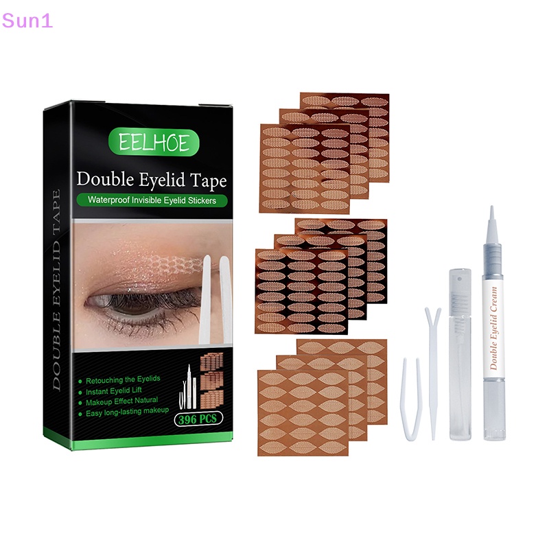 Set 1 &gt; 396 Cặp Miếng Dán Kích Mí Tự Dính Thiết Kế Trong Suốt Tiện Dụng