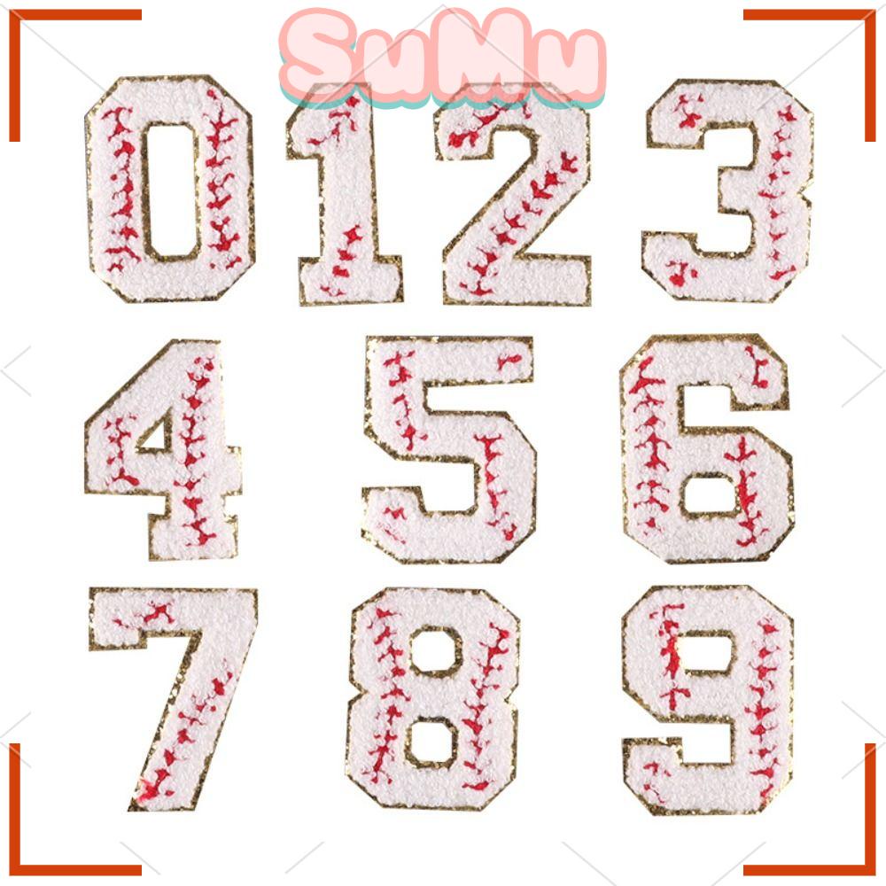 SUMU Set 20 Miếng Vá Số 0-9 3 inch Dùng Để Trang Trí Áo Khoác Bóng Chày
