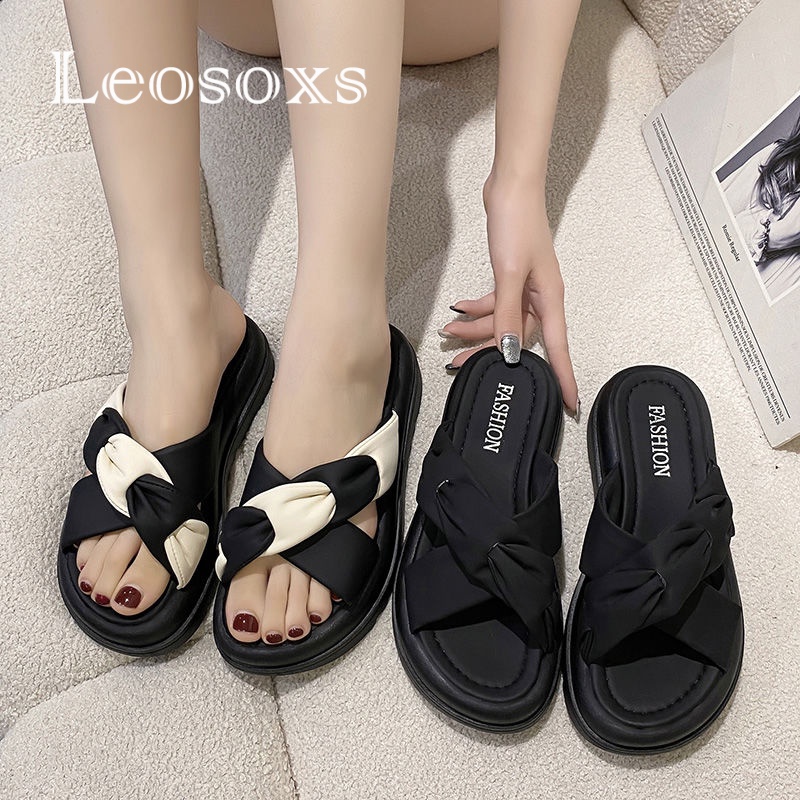 Leosoxs dép sandal nữ dép nữ dép bánh mì nữ dép bánh mì Chống Trượt 070619