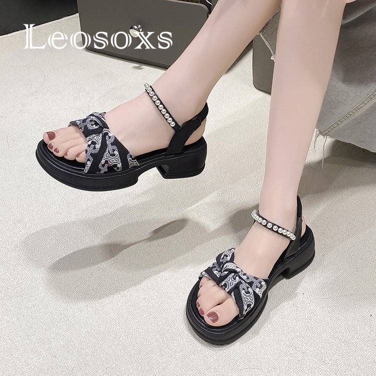Leosoxs dép sandal nữ dép nữ dép bánh mì nữ dép bánh mì Chống Trượt 070604