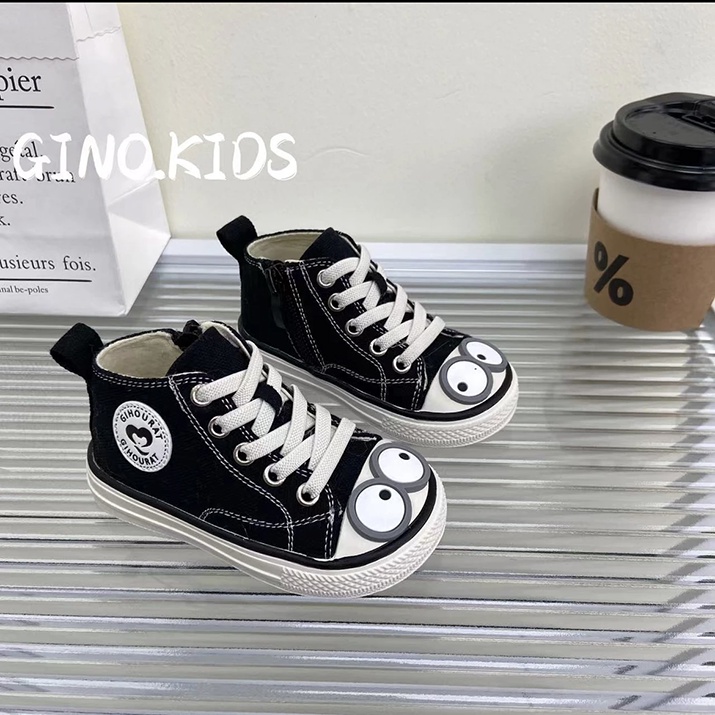 Giày Vải Canvas Đế Mềm Cột Dây Dễ Thương Cho Bé Gái