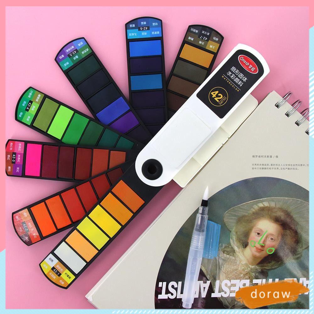 DORAW Bộ Màu Nước 18 / 24 / 36 / 42 Màu Kèm Cọ Vẽ Chuyên Dụng