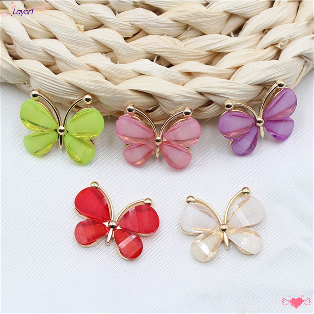 LAYOR1 Bộ 10 Phụ Kiện Làm Trang Sức Bằng Hợp Kim Thủy Tinh Dễ Thương DIY