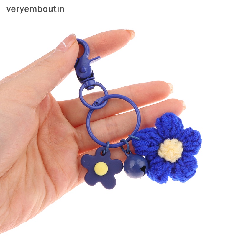 1 Móc Khóa Hình Bông Hoa Bằng Len Dễ Thương