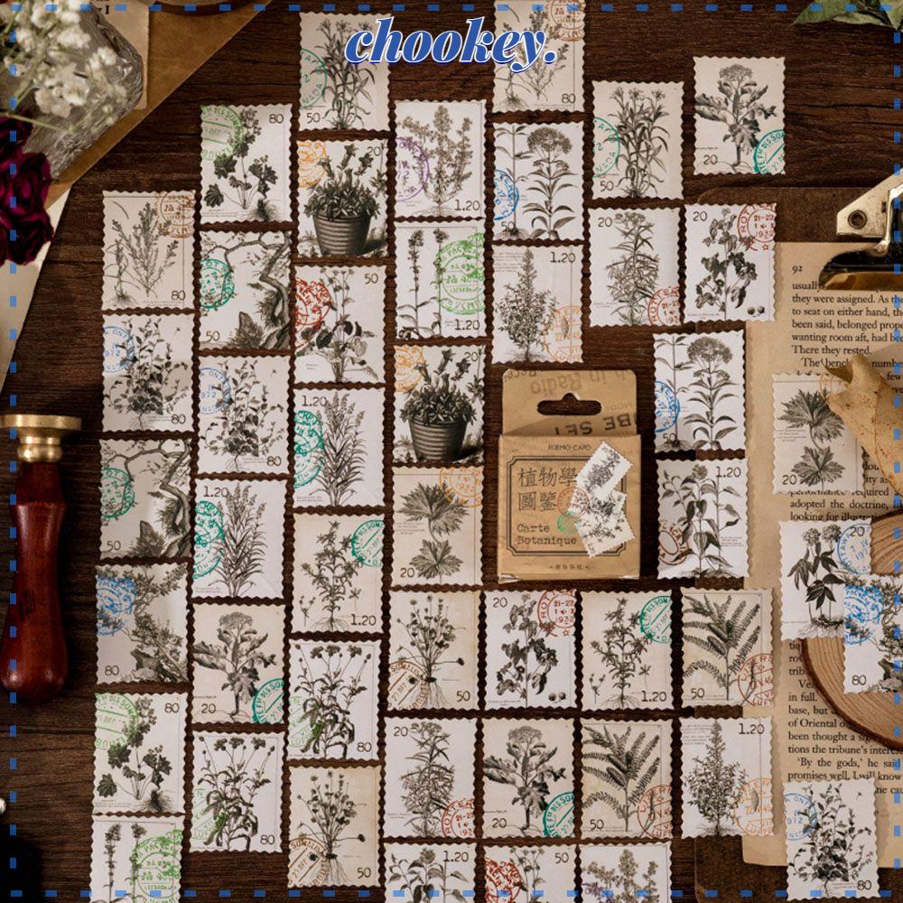CHOOKEY Bộ 46 Giấy Dán Trang Trí Sổ Tay / Nhật Ký Phong Cách Retro