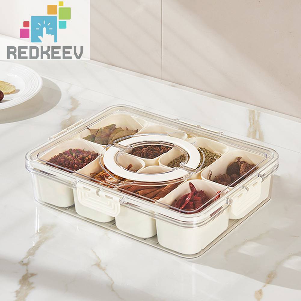 Hộp Đựng Gia Vị 4 / 8 Ngăn Tiện Lợi Cho Nhà Bếp