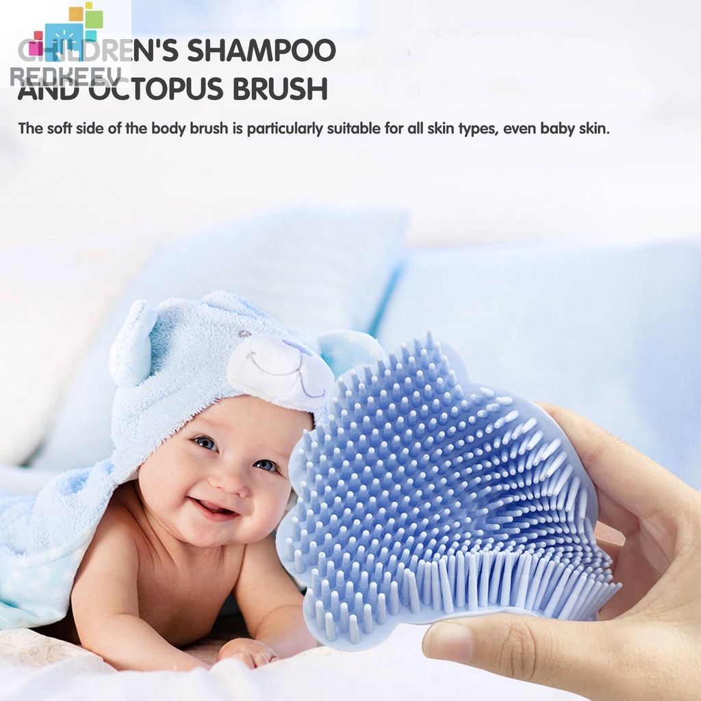 Bàn Chải Tắm Mát Xa Lưng Bằng Silicone Có Giác Hút Siêu Bền Cho Bé
