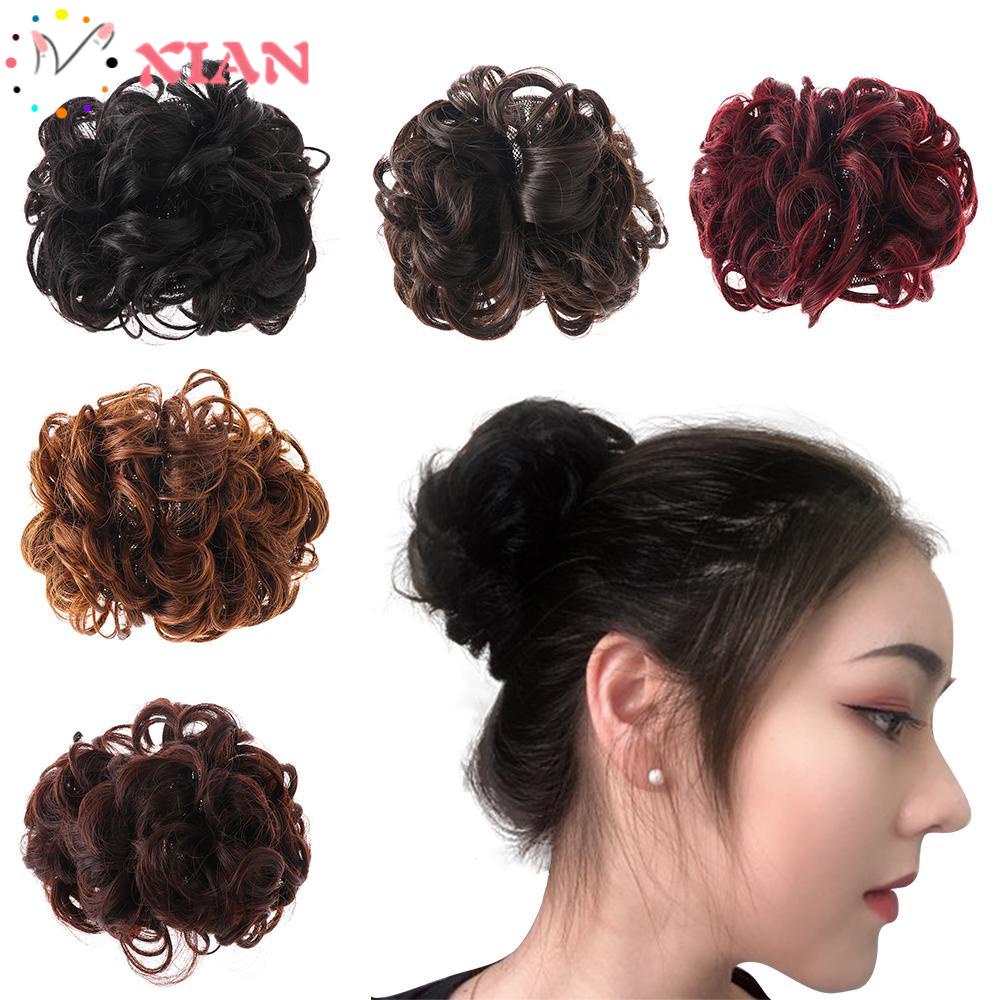 XIANTIN Búi Tóc Giả Xoăn Có Kẹp Dễ Sử Dụng Dành Cho Nữ