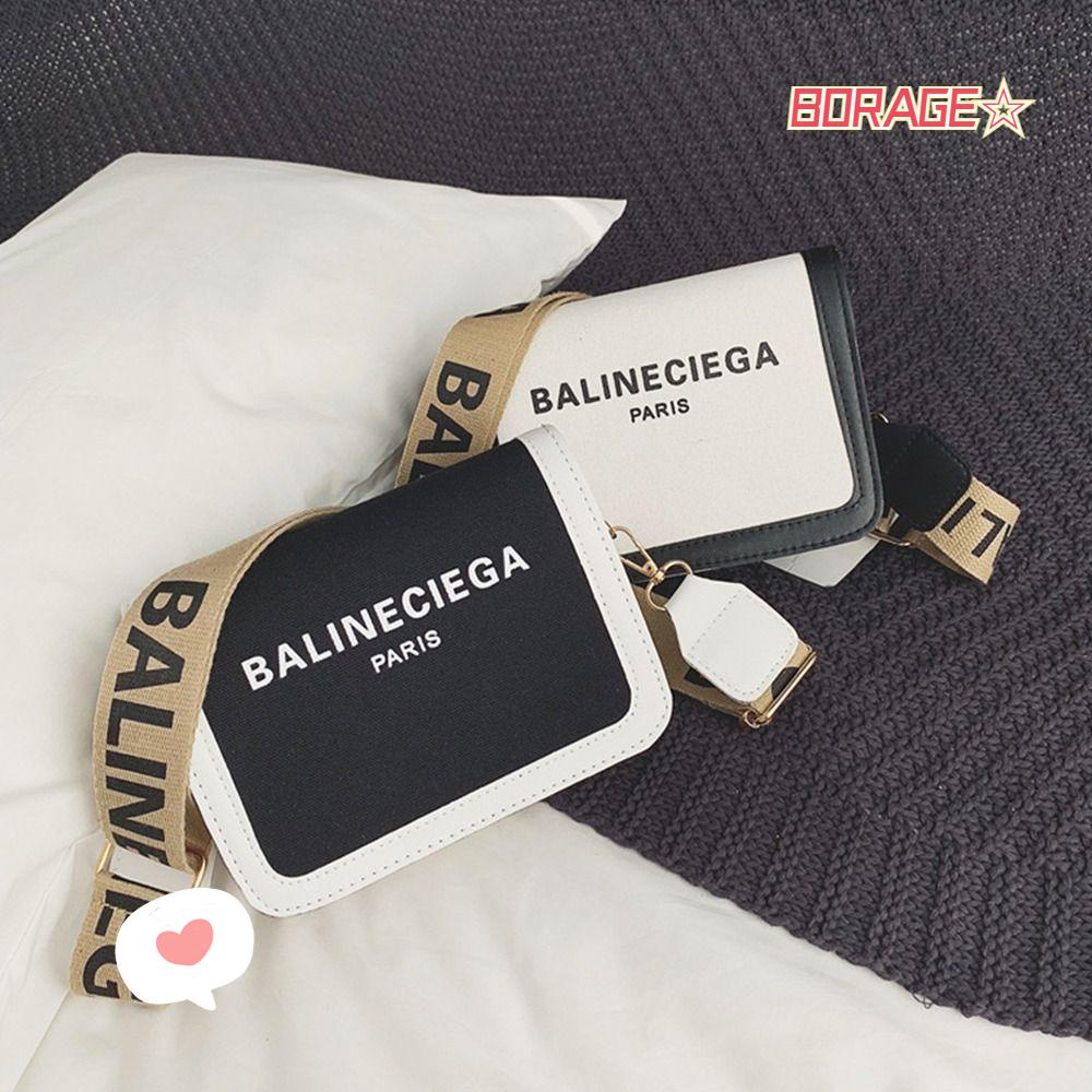 BORAG Túi Xách Đeo Chéo Hình Vuông Cỡ Nhỏ Bằng Vải Bạt Dây Đeo Bản Rộng Cho Nữ