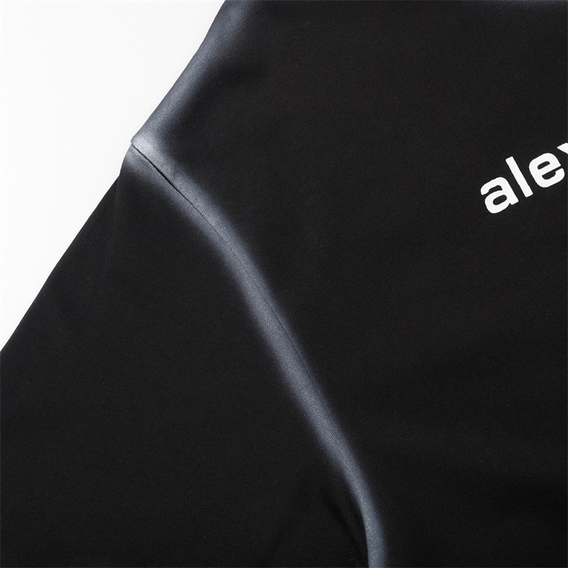 Ale-xander-wang - Vải Gạc In Màu Thuần Khiết Thủ Công Mới Nhất Áo Thun Tay Ngắn In Chữ Trước Ngực Thời Trang Cho Nam Và Nữ