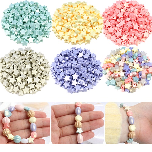 Set 20 Hạt Xỏ Lỗ Hình Ngôi Sao Năm Cánh 11mm Dùng Để Làm Đồ Trang Sức Thủ Công