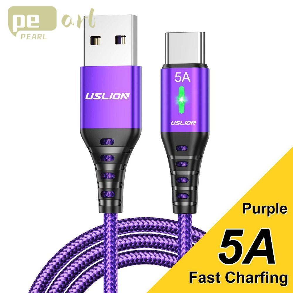 PEARLVN Cáp Sạc Nhanh Type C 22.5W 5A 10 Lần Có Đèn LED Cho Samsung LG Huawei
