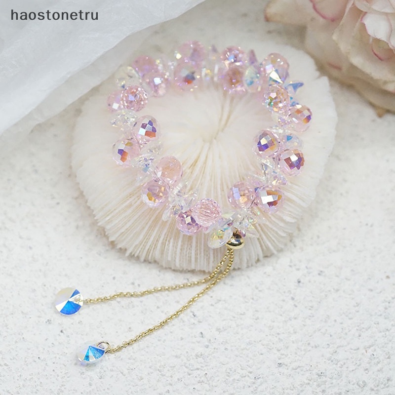 Ru Mới Vòng Tay Chuỗi Hạt Đá Pha Lê Nhân Tạo Lấp Lánh Co Giãn Thời Trang Cho Nữ n