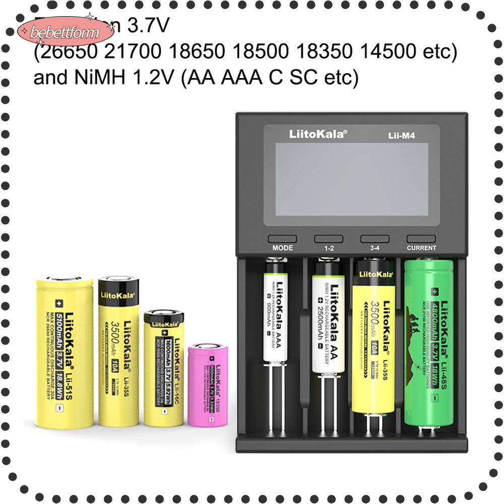 BEBETTERM Thiết Bị Sạc Pin Tại Nhà Hiển Thị LCD 18650 / 26660