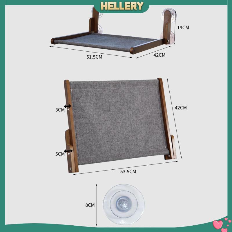 Võng Khung Gỗ Treo Cửa Sổ Gấp Gọn Tiện Lợi Dành Cho Mèo Cưng