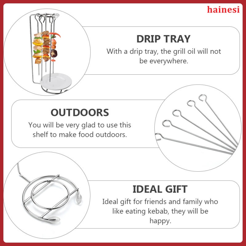 1 Bộ Xiên Nướng Bbq Bằng Thép Không Gỉ Có Thể Tái Sử Dụng
