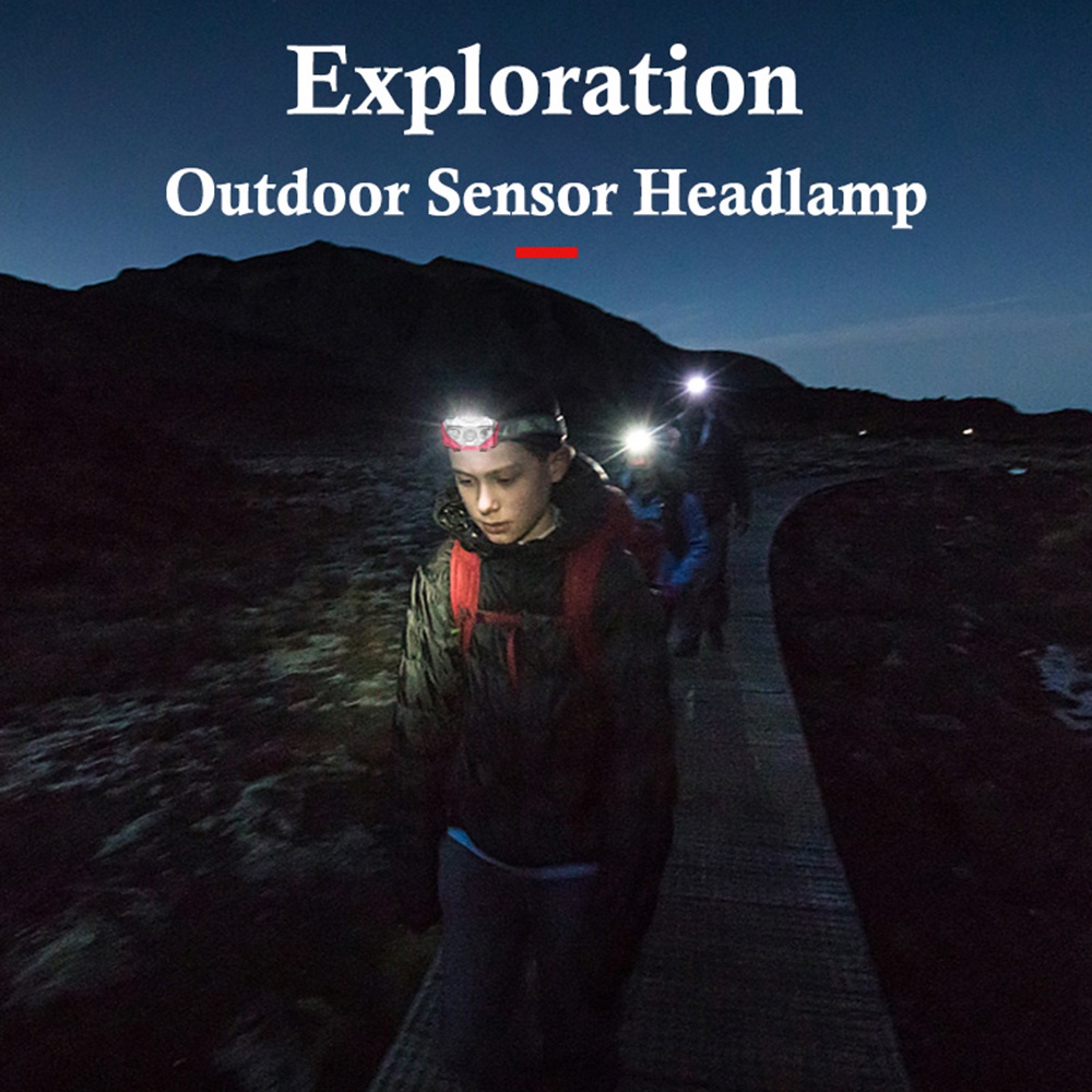 Đèn Pin Đeo Đầu Bóng LED Cảm Ứng Mạnh Mẽ Có Thể Sạc Lại Bằng Cổng USB