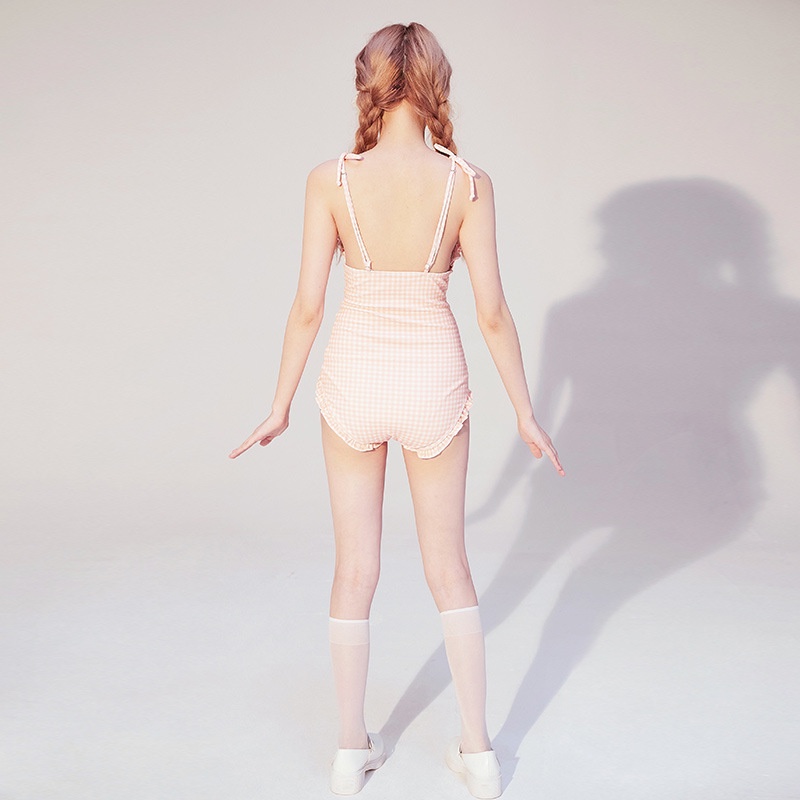 Bộ Đồ Bơi Một Mảnh Dây Rút Một Mảnh Nhật Bản Hàn Quốc Cho Nữ Tri