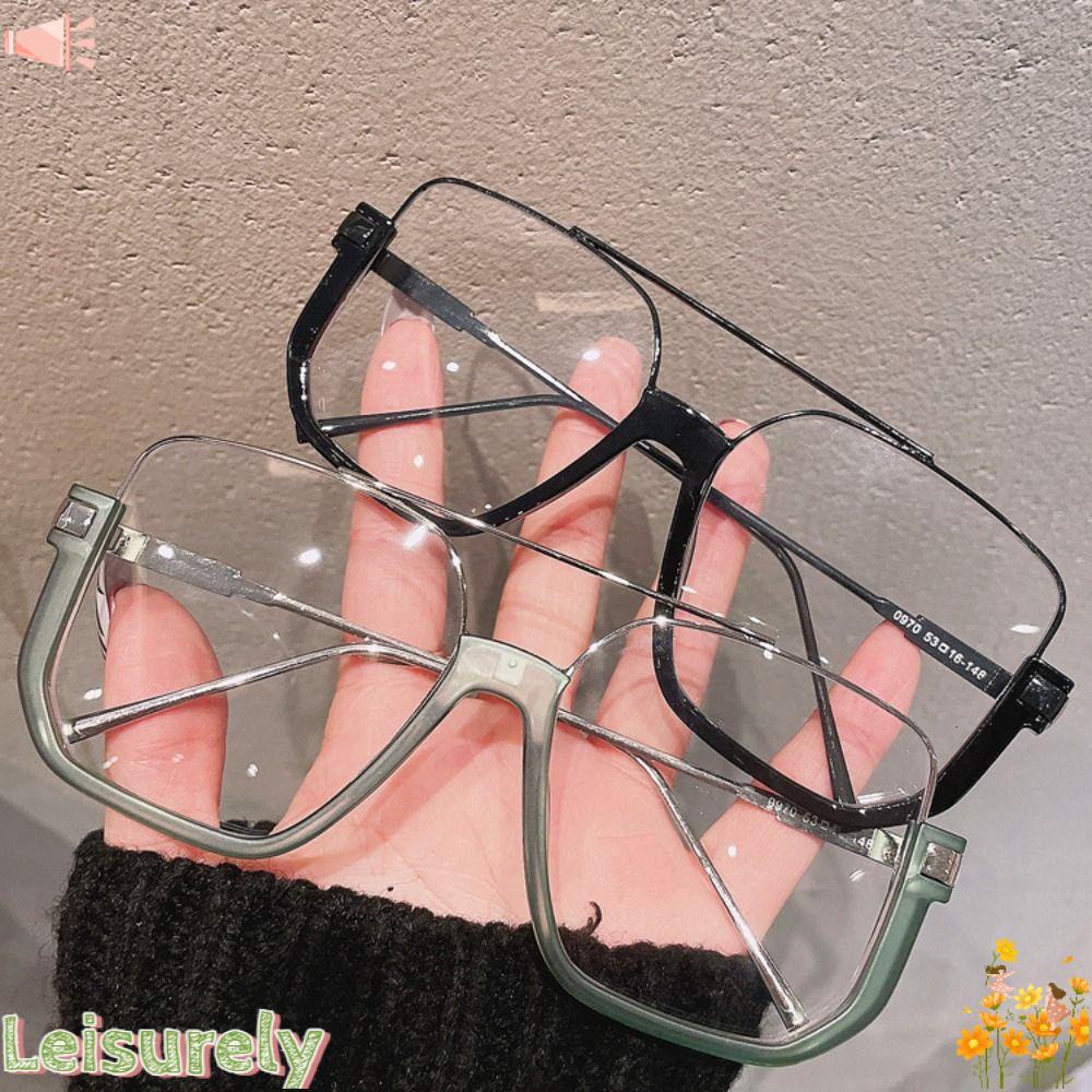 LEILY Mắt Kính Gọng Vuông Bằng Kim Loại Siêu Nhẹ Chống Ánh Sáng Xanh Thoải Mái Bảo Vệ Mắt Cho Nam Và Nữ