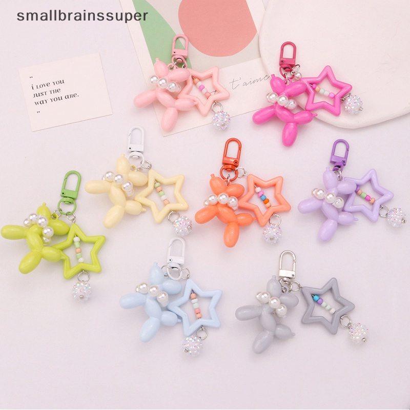 Móc Khóa Hình Chú Chó Và Bong Bóng Bằng Acrylic Nhiều Màu Sắc Sáng Tạo Thời Trang