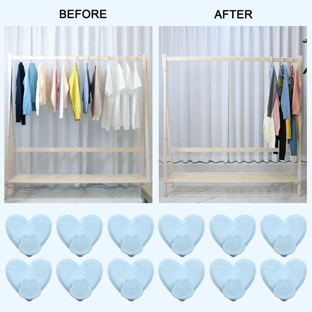 UUMIR Móc Treo Đồ Hình Trái Tim / Tam Giác Màu Hồng Bằng Nhựa Màu Xanh Dương Phong Cách Không Gian Cho Tủ Quần Áo