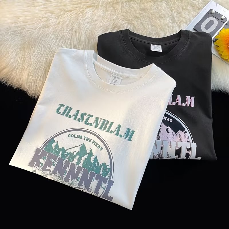 Áo Thun Cotton Ngắn Tay Trễ Vai Màu Mơ Phong Cách Mới Mùa Hè