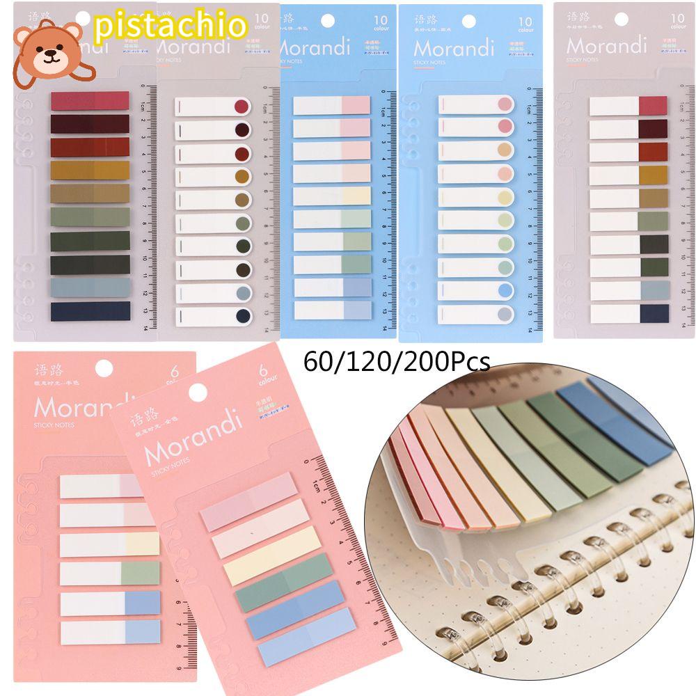 PISTA Set 60-200 Tờ Giấy Ghi Chú Đánh Dấu Trang Sách Hình Lá Cờ Nhiều Màu