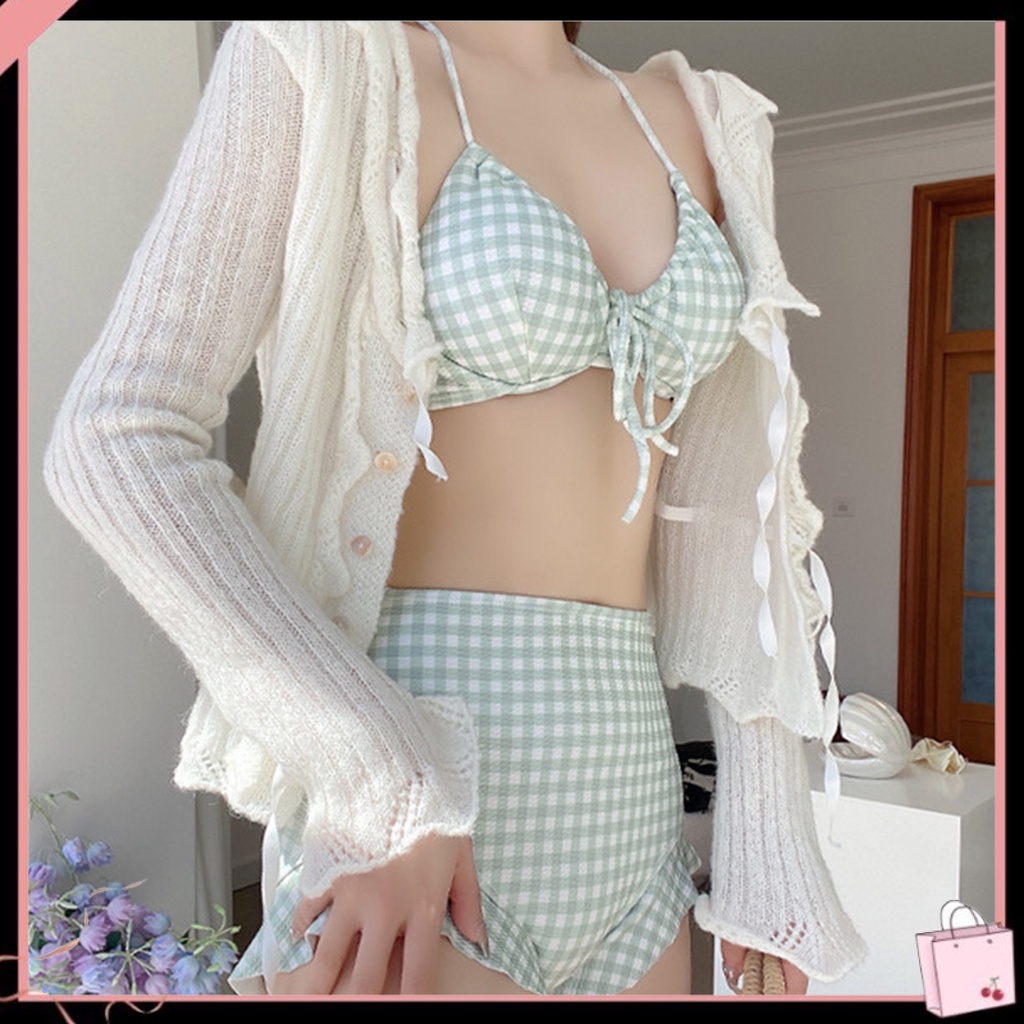 Bộ Đồ Bơi 2 Mảnh Lưng Cao Không Tay Màu Sắc Tương Phản Cho Nữ