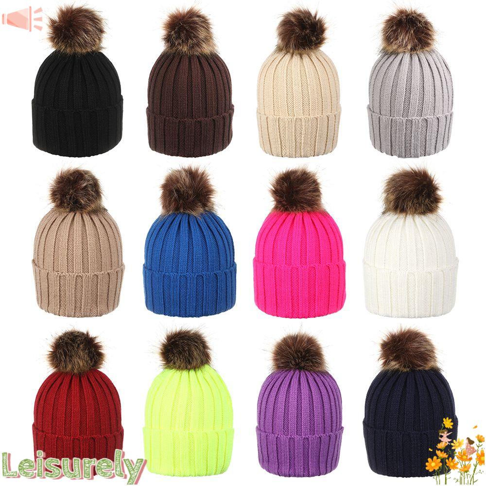 LEILY Mũ Dệt Kim Dày Mềm Mại Thời Trang Mùa Đông Cho Nữ