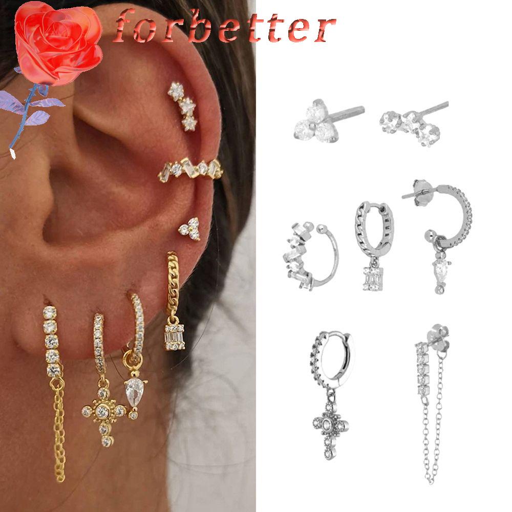 FORBETTER Bông Tai Dạng Vòng Thời Trang Dành Cho Nữ