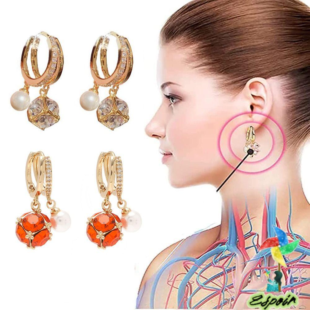 ESPO Set 2 Khuyên Tai Bằng Đồng Màu Vàng Đồng Châm Cứu