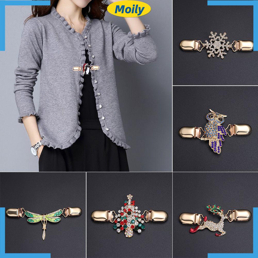 MOILYVN Kẹp Cài Áo Hình Chim Cánh Cụt Đính Đá Thời Trang