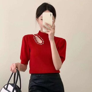 Áo Thun Dệt Kim Tay Ngắn Thời Trang Mùa Hè Dành Cho Nữ
