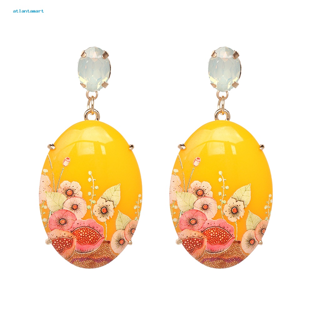 Túi Đựng Đồ Dùng Đa Năng Tiện Dụng| Bông Tai Hình Oval Đính Đá Resin Thanh Lịch Dành Cho Nữ