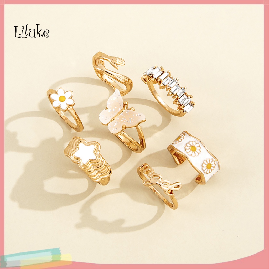 Bộ 7 Nhẫn Nữ Trang Phong Cách Gothic Độc Đáo