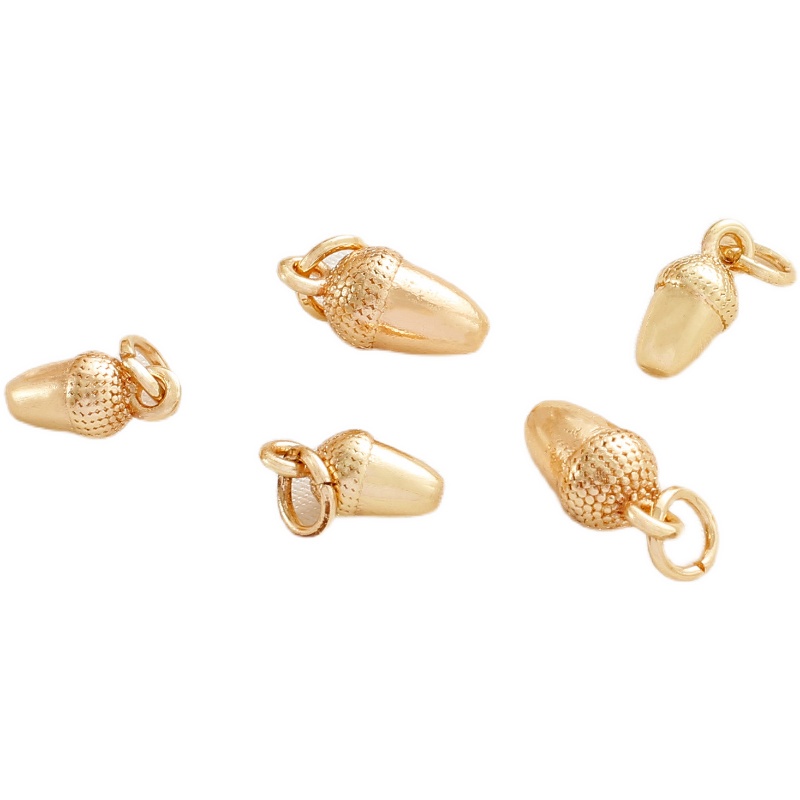 Set 10 Mặt Dây Chuyền Hình Nón Nhỏ Màu Sắc Vàng 14K Làm Trang Sức Thủ Công diy